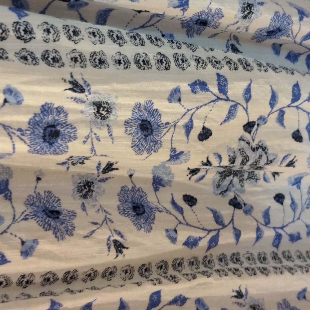 Old Navy Periwinkle Floral Shirred Off Shoulder Cap Sleeve Dress Size L - Picture 8 of 10